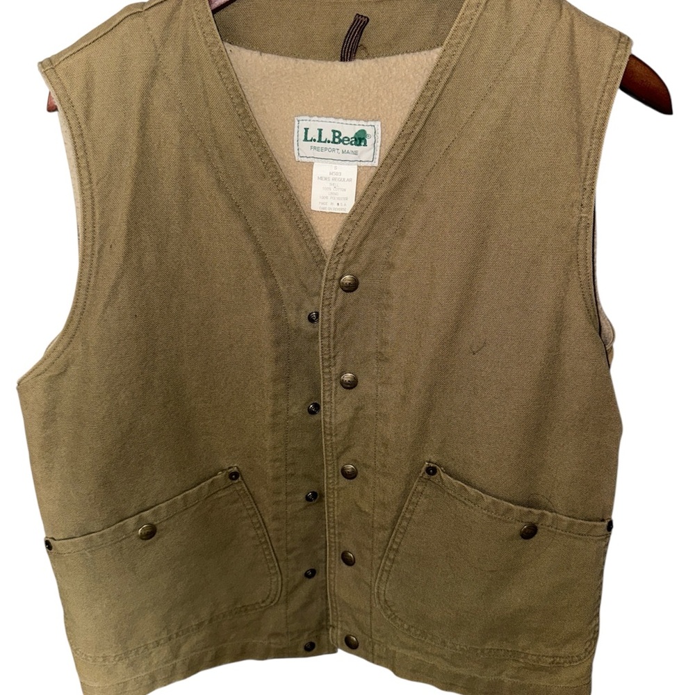 Vintage L.L. Bean Olive Green Canvas Vest